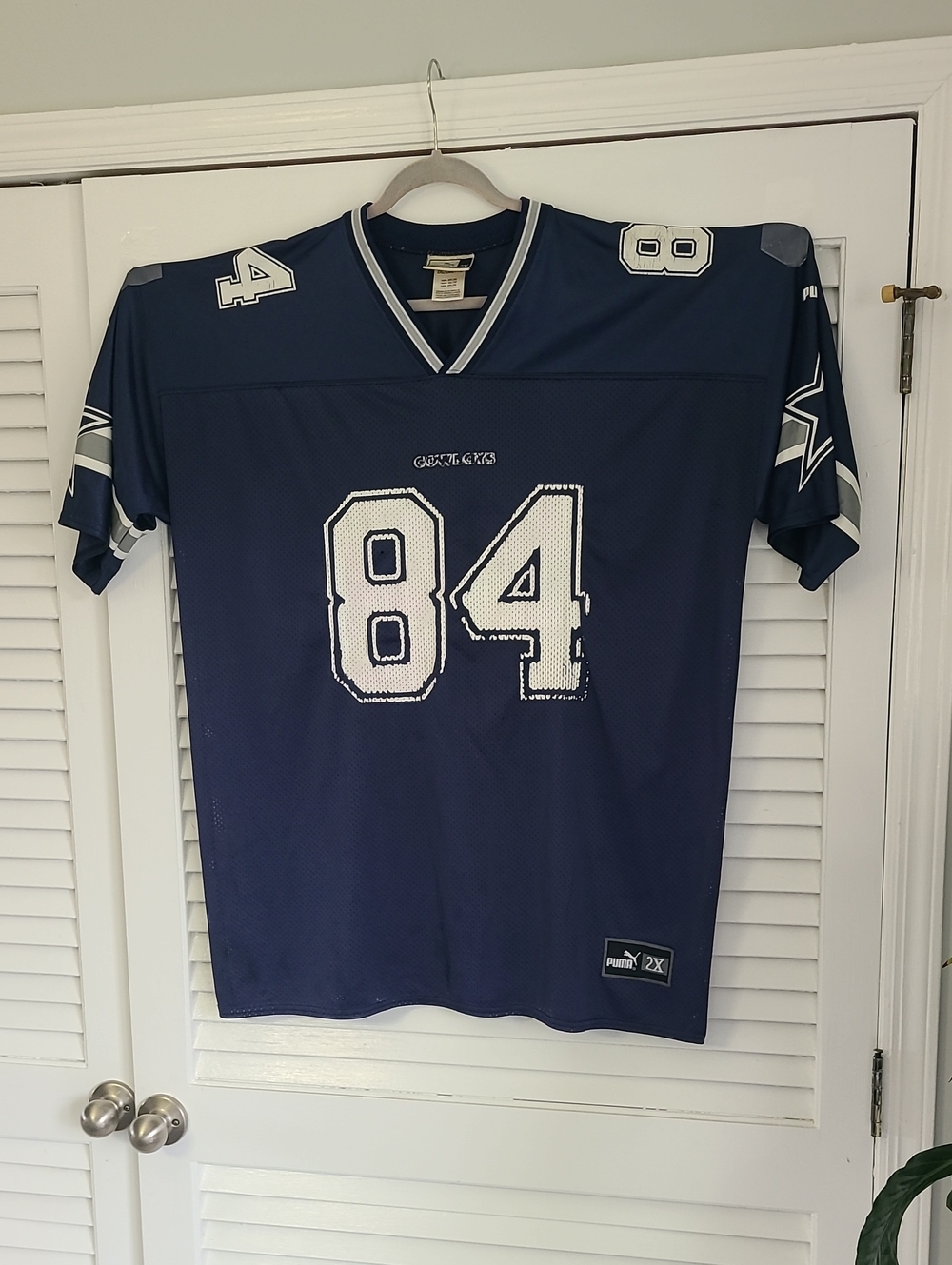 Puma Navy and White #84 Football Jersey
